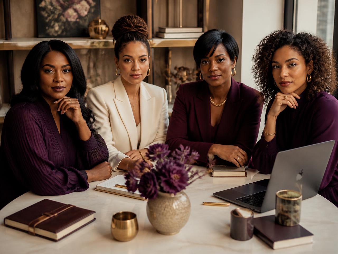A diverse group of women entrepreneurs together